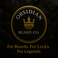 Obsidian Beard Co. logo on a dark background with text 'For Beards. For Locks. For Legends.'